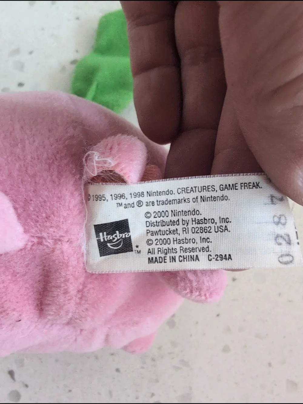 Vintage Hasbro Pokemon Plush Set Squirtle Hoppip Mewtwo Bulbasaur Clefairy